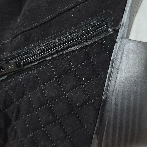 Style & Co Womens Black Suede Ankle Booties Side Zips Quilted Sz 10 GUC READ - Picture 13 of 14